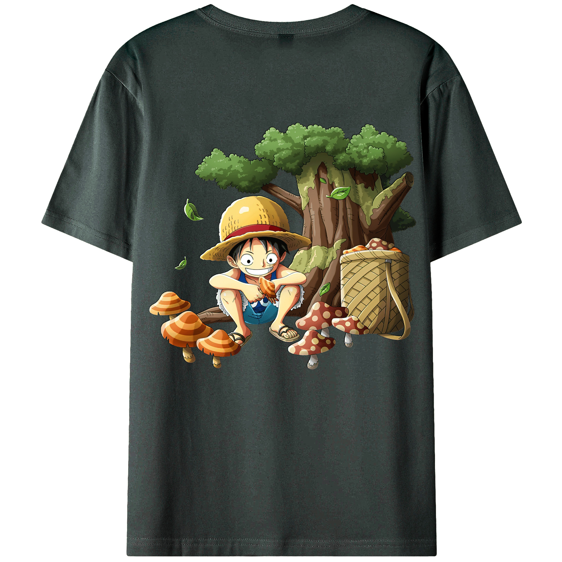 （画像用） ワンピース モンキー・D・ルフィ ONE PIECE Monkey D. Luffy 綿100％ メンズ半袖Tシャツ（バックプリント） 通気性